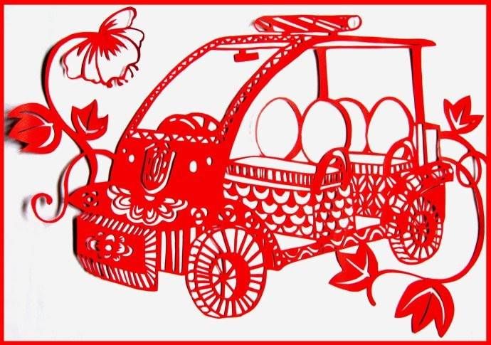 車型剪紙（益高考拉四座警車）